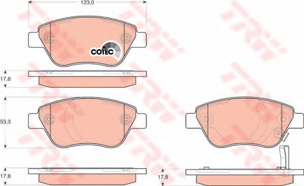 Set placute frana,frana disc FIAT DOBLO Microbus (223, 119) (2001 - 2016) TRW GDB1700