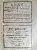 Reclama &rdquo;Petrosani&rdquo; SAR Exploatarea Minelor Carbuni , 1922, 16 x 23 cm, Petrosa