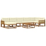 vidaXL Set de canapele de exterior cu pernă 8 pcs Natural și Crem 3382768