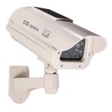 Cumpara ieftin Camera Supraveghere Falsa Solara, Simulare IR, LED, Interior/Exterior + Sticker Bonus - Imitatie Perfecta, Protectie Casa, Magazin