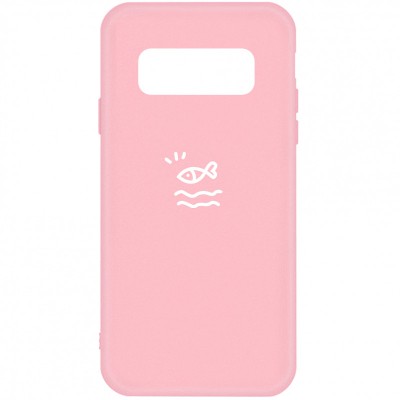 Husa TPU OEM Frosted Little Fish pentru Samsung Galaxy S10e G970, Roz foto