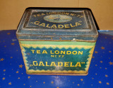 F488-I-Cutie ceai veche GALADELA London 77 perioada interbelica stare buna.