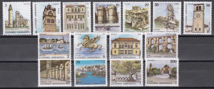 Grecia 1988 - Capitalele prefecturilor, Set Complet, MNH