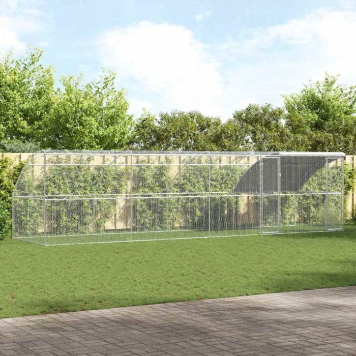 Cușcă pentru pui Argintiu 800 x 200 x 198.5 cm Oțel galvanizat