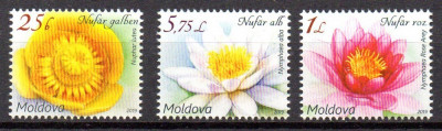 MOLDOVA 2019, Flora, Nuferi, serie neuzata, MNH foto
