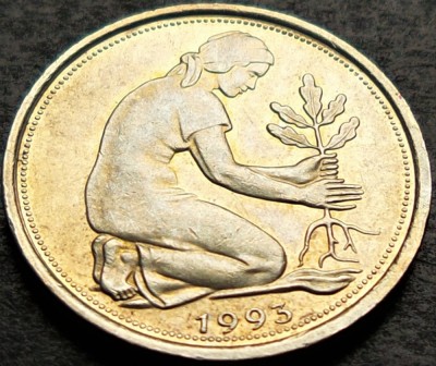 Moneda 50 PFENNIG - GERMANIA, anul 1993 *cod 1280 - litera J foto