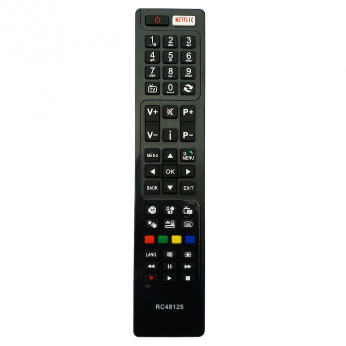 Telecomanda pentru LCD/LED Panasonic RC48125 cu Netflix, neagra cu functiile telecomenzii originale