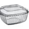 Vas termorezistent patrat, cu capac sticla 2.6 Litri, Borcam, 59049