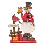 Decoratiune Masa Craciun, Om de Zapada, Lemn, Multicolor, 19cm, Oem