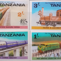 Tanzania trenuri, transporturi, serie 4v. nedant. Nestampilata