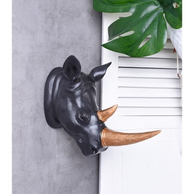 Decoratiune de perete cu un cap de rinocer TVC127 foto