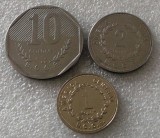 P1. Costa Rica 1 colon 1993 + 2 colones 1983 + 10 1985 aUNC **