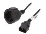 Cablu Alimentare 1m Negru 3x0,75mm2 CEE 7/3 la IEC C14