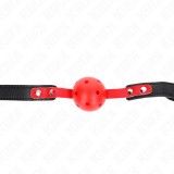 Kink Collar &amp; Gag-Minge Solidă Goală 4 cm Gag cu Curea Neagră 60