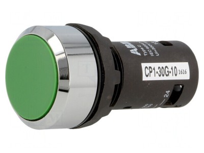 Comutator cu Buton Verde 22mm 1 NO foto