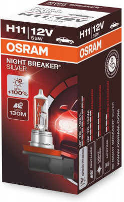 Bec halogen H11 12V Osram Night Breaker Silver +100% foto