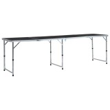 VidaXL Masă de camping pliabilă, gri, 240 x 60 cm, aluminiu