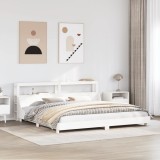 VidaXL Cadru de pat fără saltea, alb, 180x200 cm, lemn masiv pin