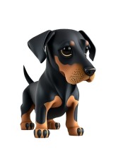 Sticker decorativ Doberman, Negru, 78 cm, 5574ST foto