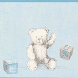 Casadeco Douce Nuit bordură ursuleț de pluș gri albastru