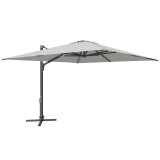 Outsunny Umbrelă Suspendată 3.6x3 m Rotativă și Inclinabilă Gri Deschis | Aosom Romania