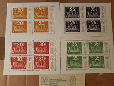 Suedia -Expozitia filatelica Stockolm 1974-serie 4 minisheeturi foto