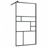 Paravan de duș walk-in negru 80x195 cm sticlă ESG transparentă