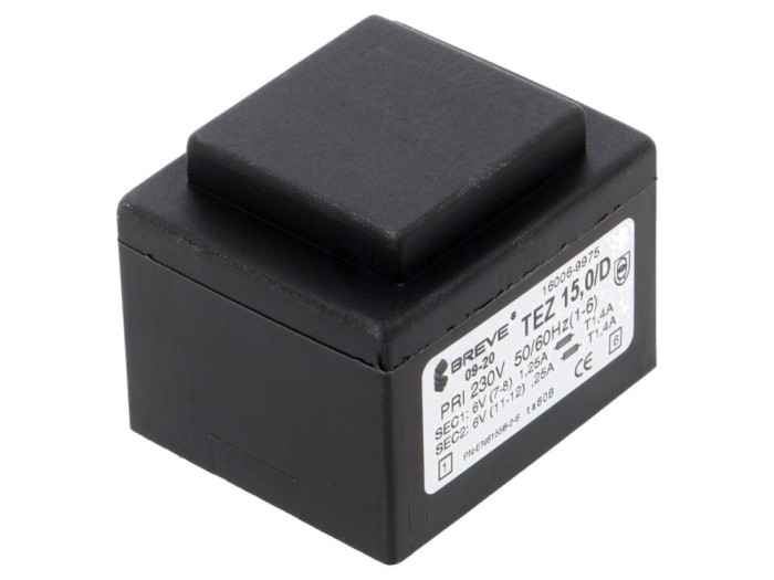 Transformator &Icirc;ncapsulat 15VA 230V 6V PCB