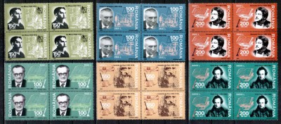 Romania 2002, LP 1580, Aniversari - Personalitati, seria in bloc de 4, MNH! foto