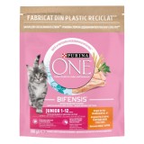 Hrana uscata pentru pisici Purina One Junior, junior, carne de pui si cereale, 800g