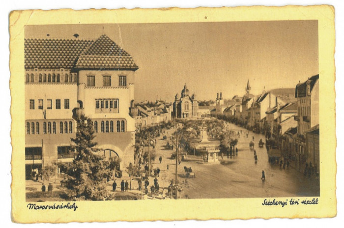 4643 - TARGU-MURES, Market, Romania - old postcard - used - 1943