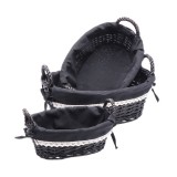Cumpara ieftin Set 3 cosuri depozitare lemn rachita negru 26,5 x 18 x 14,5 cm, 31,5 x 23,5 x 16 cm, 37 x 27,5 x 18,5 cm
