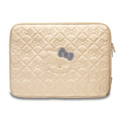 Husa pentru Laptop, 14 - Hello Kitty Sleeve Zip PU Quilted Bows (HKCSZPEKHBPD) - Gold