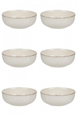 Set boluri, 6 piese, 680 ml, Ceramica, Bej foto
