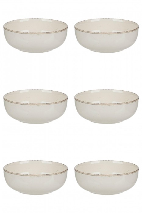 Set boluri, 6 piese, 680 ml, Ceramica, Bej