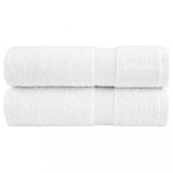 vidaXL Prosoape de baie premium SOLUND 2 buc alb 100x150cm 600gsm