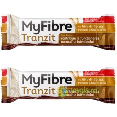 Pachet Baton Tranzit cu Fibre din Secara, Portocale si Fulgi de Cocos MyFibre 40g + 40g