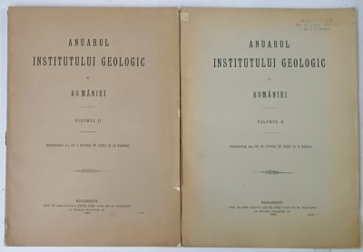 ANUARUL INSTITUTULUI GEOLOGIC AL ROMANIEI , VOLUMUL II , FASCICULELE I - II , 1908 -1909 foto