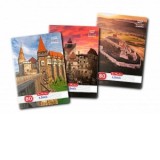 Caiet A4, 80 file, 70g/mp, dictando, colturi rotunjite, motiv Romania