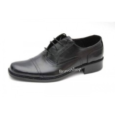 Pantofi barbati eleganti din piele naturala de culoare neagra, P37NS