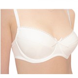 Sutien Luan Clasic Alb 75C, Cupa Subtire, Microfibra, Confortabil, Bretele Ajustabile. Lenjerie Dama de Zi cu Suport Natural