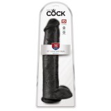 Dildo 15" Cock with Balls, Black