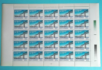 TIMBRE ROMANIA 1995 L.P.1385 CENTENARUL PODULUI CERNAVODA COALA 25 VAL. MNH foto