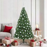 vidaXL Brad de Crăciun artificial Verde 180 cm PVC și Oțel și Plastic 3396918
