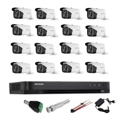 Sistem Supraveghere profesional Hikvision 16 Camere 5MP Turbo HD IR 80m SafetyGuard Surveillance foto