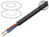 Cablu Electric Rotund 2x1.5mm Negru PVC 300V
