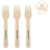 Furculițe Lemn Petrecere, Batman, Natural, Set 12 Bucăți, Lungime 16cm, Oem