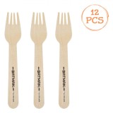 Furculițe Lemn Petrecere, Batman, Natural, Set 12 Bucăți, Lungime 16cm, Oem