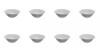 Set boluri, 8 piese, 450 ml, Portelan, Alb model