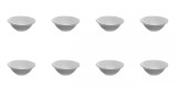 Set boluri, 8 piese, 450 ml, Portelan, Alb model